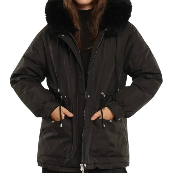 Puffit Faux Fur Mid-Length Hooded Drawstring Parka. NWT - Picture 13 of 14